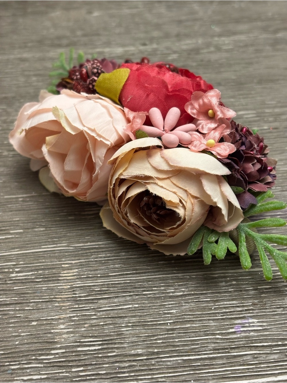 Shabby Chic Baby Girl Faux Flowers Headband-Bouquet Flower Crown